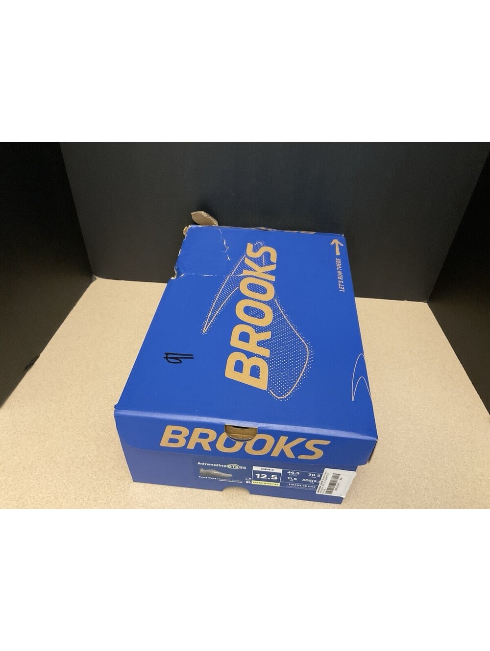 New! Mens Brooks Adrenaline GTS 25 Primer Grey/Ebony/Jasmin Shoes. Size 12.5-4E. - Picture 5 of 10